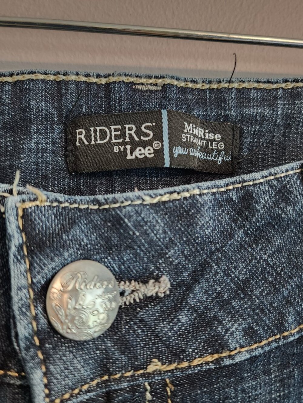 Lee Riders Women's Size 14 Long Relaxed Fit Straight Leg Mid-Rise - Picture 7 of 14